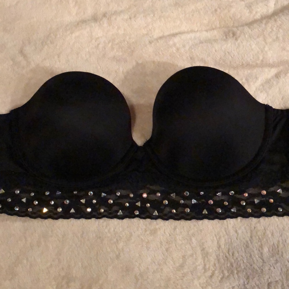Pink VS Strapless Bra with sequins